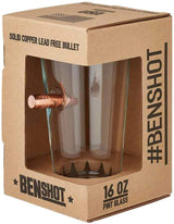 BenShot Bulletproof Dad Pint Glass with Real 0.50BMG Bullet - 16oz | Made in the USA