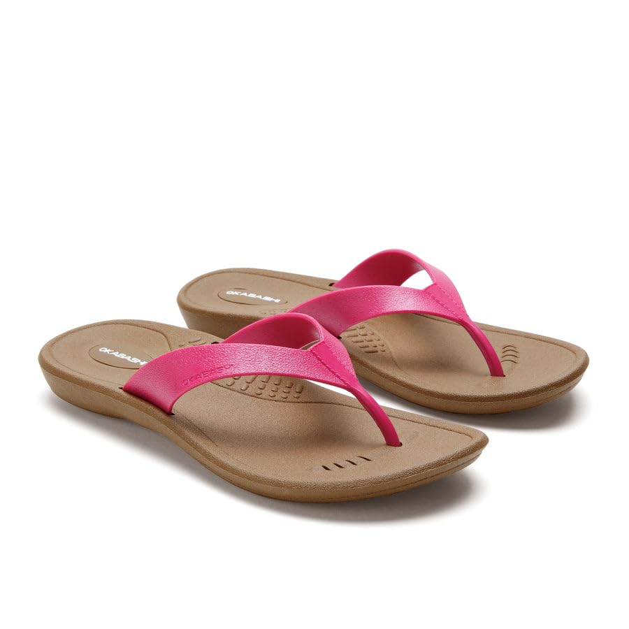 OKABASHI Women's Breeze Flip Flop | Contoured Footbed w/Arch Support for All-Day Comfort | Slip-Resistant & Waterproof | Sustainably Made in The USA