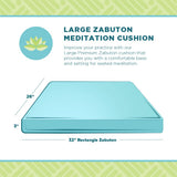 Bean's ZABUTON Meditation Cushions - Colorful Cotton Yoga Prayer Zen Kneeling Pad Base for Zafu Pillow - Medium & Large - Traditional Natural Recycled Cotton Fill - Floor Sitting Comfort - Made in USA