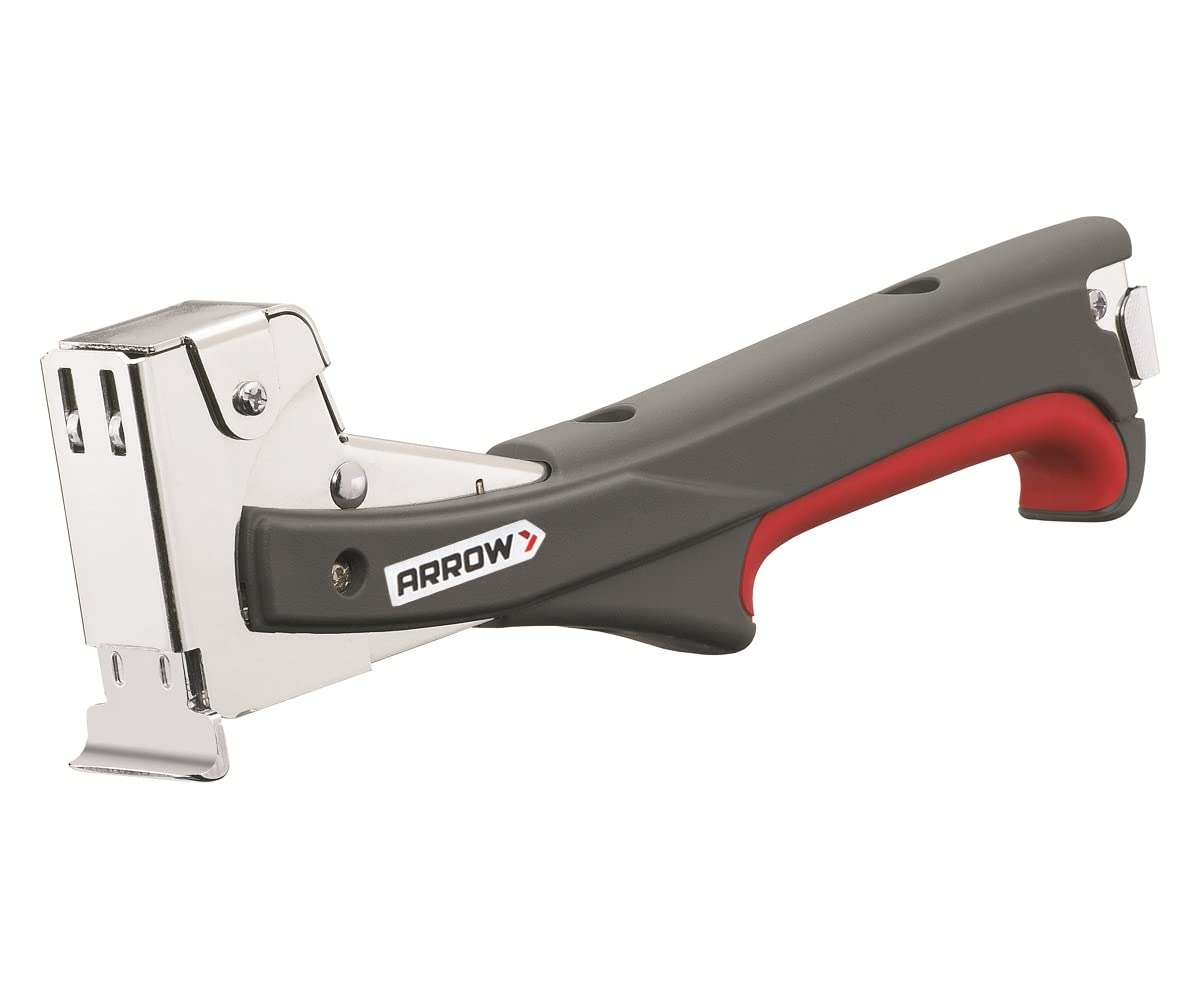 Arrow HTX50 Professional Heavy Duty Hammer Tacker, Manual Stapler for Construction and Insulation, Ergonomic Grip Handle, Dual-Capacity Rear-Load Magazine, Fits 5/16”, 3/8", or 1/2" Staples , Grey