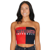 Lojobands Women's Tailgate Outfit College Two Tone Color Block Tube Top Made in USA One Size Fits Most