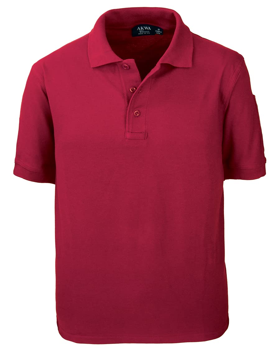 Akwa Men's Short Sleeve Cotton Pique Tactical Polo Made in USA