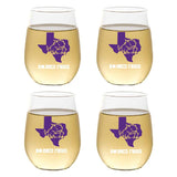 Set of 4 Shatterproof CUSTOM 16 oz Plastic Wine Glasses MADE in the USA (CHRISTMAS NUTCRAKERS)