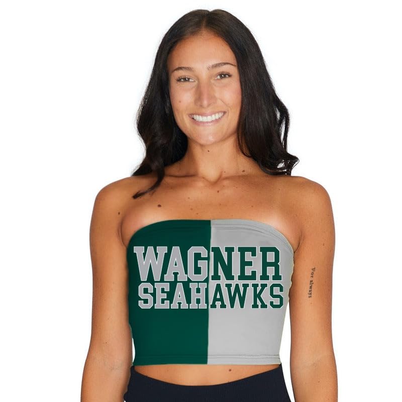 Lojobands Women's Tailgate Outfit College Two Tone Color Block Tube Top Made in USA One Size Fits Most