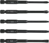 Klein Tools 32234 Impact Driver Bit Set, Phillips, Slotted, Square, 3-1/2-Inch, Made in USA