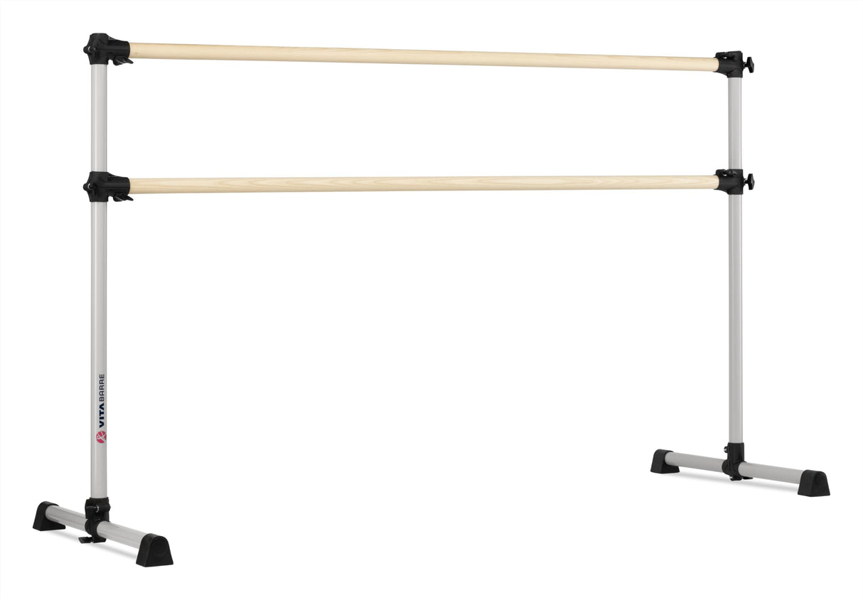 VITA Barre Portable Freestanding Double Ballet Barre, Prodigy, Wood | Adjustable Height, USA Made, Home or Gym Exercise Equipment for Kids & Adults | Dance, Fitness, Pilates