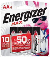 Energizer AA Batteries, Max Double A Battery Alkaline, 8 Count (Pack of 4)