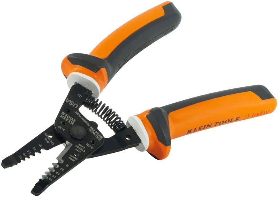Klein Tools 94130 1000V Insulated Screwdriver Tool Set with #2 Phillips and 1/4-Inch Cabinet Slim Tips, 2 Insulated Pliers and Wire Stripper