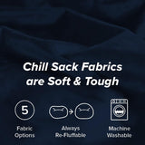 Chill Sack Bean Bag Chair: Giant 5' Memory Foam Furniture Bean Bag - Big Sofa with Soft Micro Fiber Cover - Black