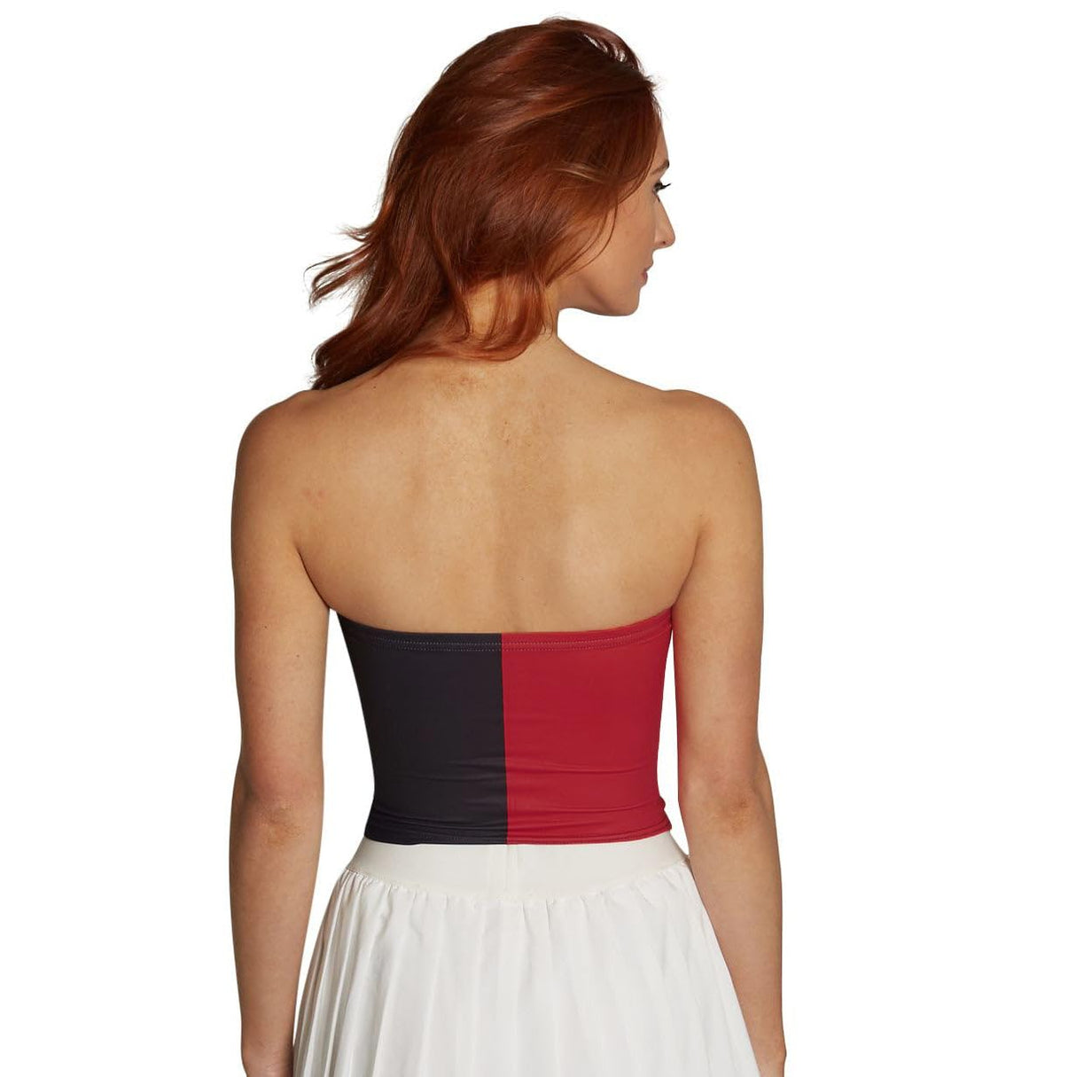 Lojobands Women's Tailgate Outfit College Two Tone Color Block Tube Top Made in USA One Size Fits Most
