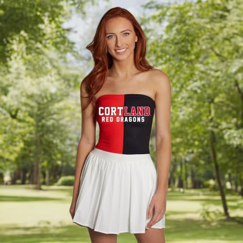 Lojobands Women's Tailgate Outfit College Two Tone Color Block Tube Top Made in USA One Size Fits Most