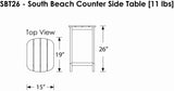 South Beach 26" Counter Side Table (Slate Grey)