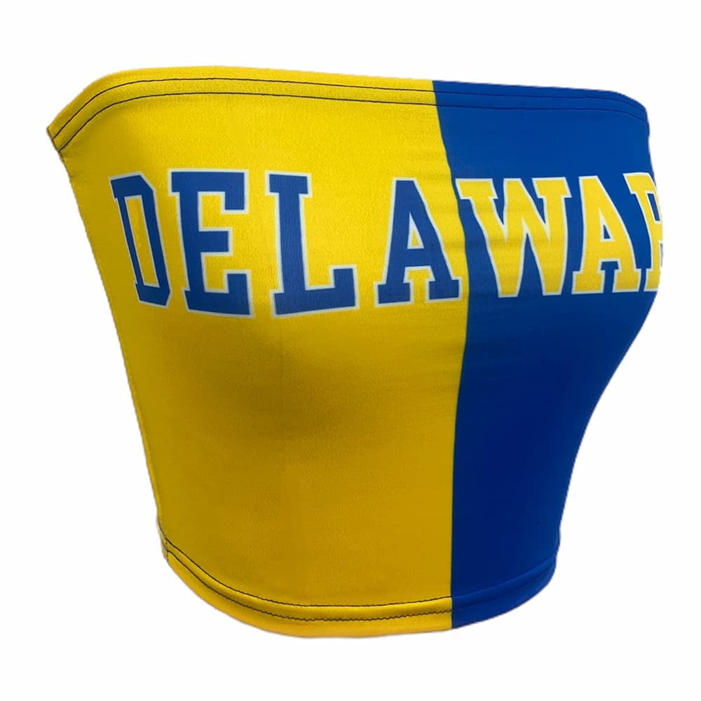 Lojobands Women's Tailgate Outfit College Two Tone Color Block Tube Top Made in USA One Size Fits Most