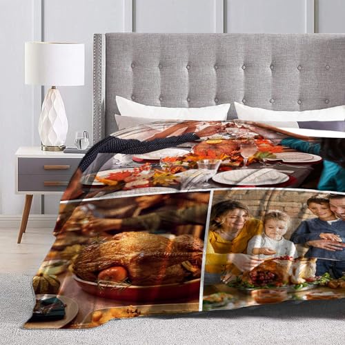 Ships Next Day,Custom Blanket with Picture Made in USA,Personalized Photo Blanket for Family Anniversary Christmas Birthday Halloween Valentines