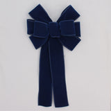 Ivory Brushed Velvet Gold Lame Backed Wire Edge Christmas Bow - Handcrafted in USA (8 inch bow)