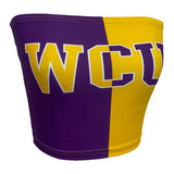 Lojobands Women's Tailgate Outfit College Two Tone Color Block Tube Top Made in USA One Size Fits Most