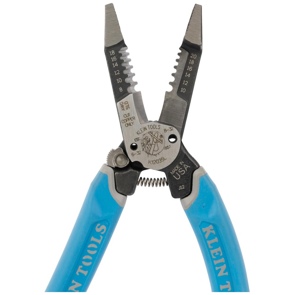 Klein Tools K12035 Klein-Kurve Wire Cutters, Heavy Duty Wire Stripping Tool, Made in USA