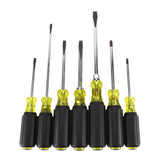 Klein Tools 85076 Screwdriver Set, Made in USA, Slotted and Phillips Screwdrivers with Non-Slip Cushion-Grip Handles and Tip-Ident, 7-Piece
