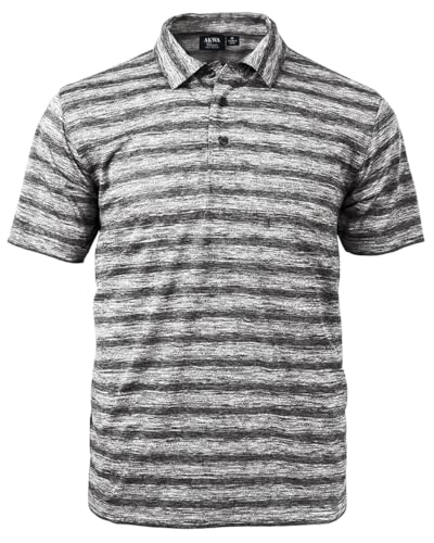 Akwa Men's Short Sleeve Ombre Stripe Polo Made in USA