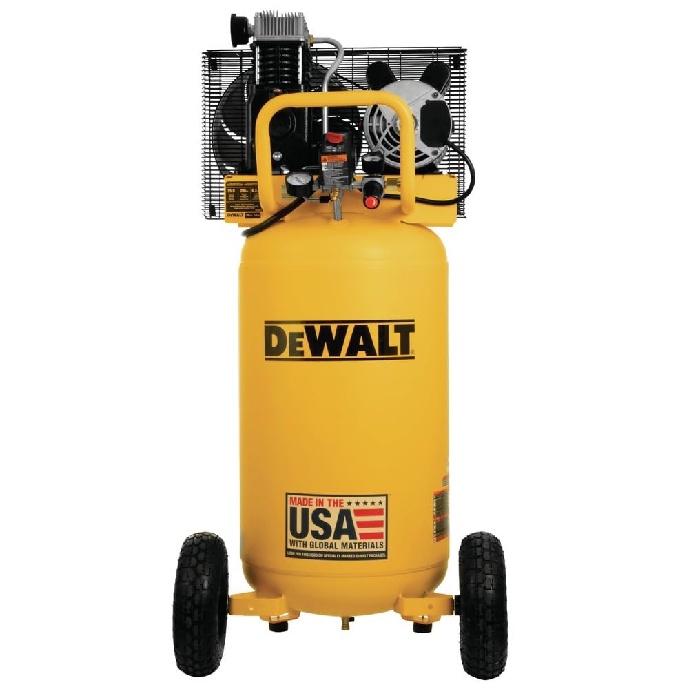 Dewalt DXCM251.COM 2 HP 25 Gallon 200 Max PSI 7.7 SCFM @ 40 PSI 6.2 SCFM @ 90 PSI Oil-Lubed Belt Drive Electric Portable Vertical Air Compressor