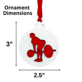 Weightlifting Christmas Tree Ornament 4 Piece Set, Includes 4 Different Wooden Weightlifting Style Ornaments, Weightlifting Gift, Fitness Ornament (All Male Lifter 4 Pack)