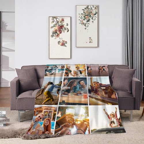 Ships Next Day,Custom Blanket with Picture Made in USA,Personalized Photo Blanket for Family Anniversary Christmas Birthday Halloween Valentines