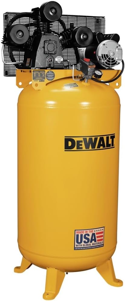 Dewalt DXCM801.COM 4.7 HP 80 Gallon 155 Max PSI 16.1 SCFM @ 40 PSI 14.1 SCFM @ 90 PSI Single-Stage Oil-Lube Electric Portable Vertical Air Compressor