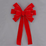 Ivory Brushed Velvet Gold Lame Backed Wire Edge Christmas Bow - Handcrafted in USA (8 inch bow)