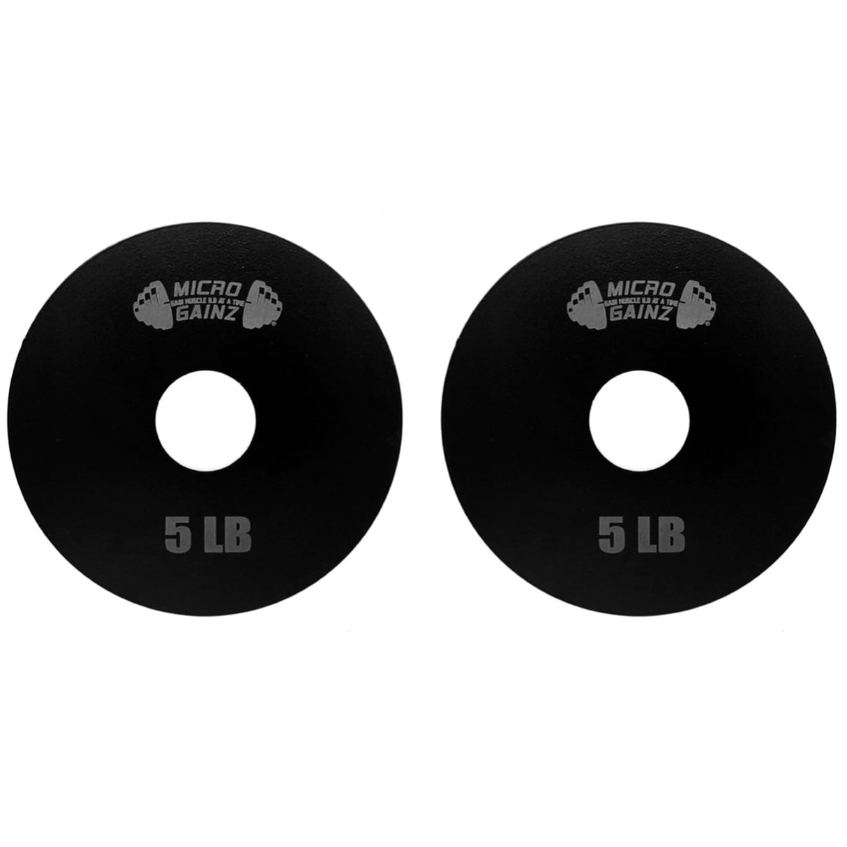 Micro Gainz Steel Olympic Barbell Weight Set of 2 Plates, 2.5lb, 5lb or 10lb, Plate Set Designed for Strength Training & Loading Bar Weights, Made in USA