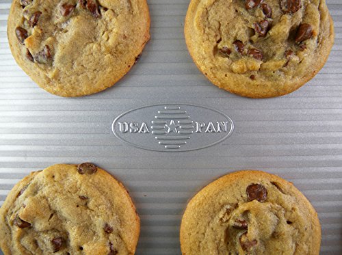 USA Pan Bakeware Cookie Sheet, Warp Resistant Nonstick Baking Pan, Made in the USA from Aluminized Steel, Large Set of 2