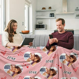 Ships Next Day,Custom Blanket with Picture Made in USA,Personalized Photo Blanket for Family Anniversary Christmas Birthday Halloween Valentines