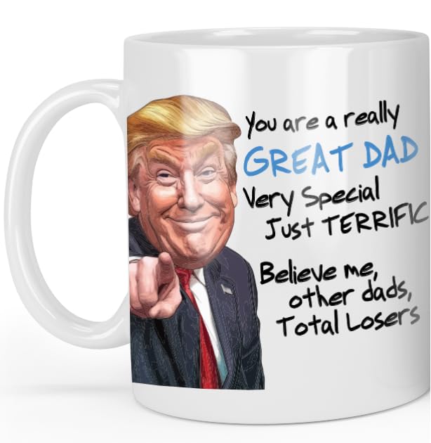 Funny Novelty Glass for Dad - Donald Trump Father's Day Beer, Whiskey, or Can Glass Gift, Funny Father’s Day Gift for Husband, Father, or Stepfather - Trump Stuff Maga Merch (101-15193-D, PINT)