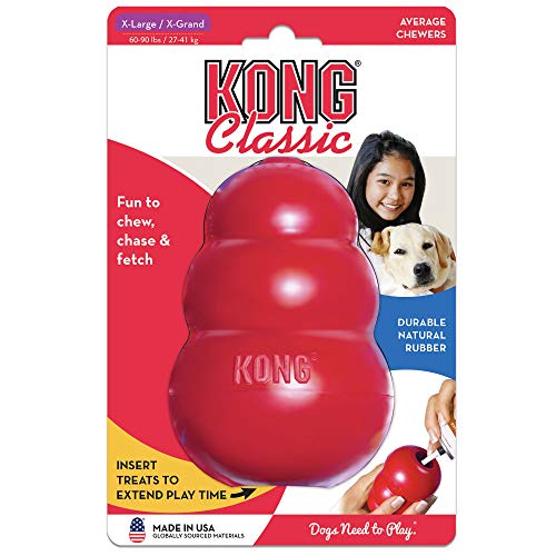 KONG Classic Stuffable Dog Toy - Fetch & Chew Toy for Dogs - Treat-Filling Capabilities & Erratic Bounce for Extended Play Time - Durable Natural Rubber Material - for Medium Dogs