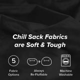Chill Sack Bean Bag Chair: Giant 5' Memory Foam Furniture Bean Bag - Big Sofa with Soft Micro Fiber Cover - Black