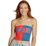 Lojobands Women's Tailgate Outfit College Two Tone Color Block Tube Top Made in USA One Size Fits Most