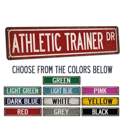 Athletic Trainer Street Sign Athletic Trainer Gift- Made In USA - Gifts For Trainer Athletic Trainer Gifts Fitness Gifts Sports Trainer Gift Custom Sign 104180021075