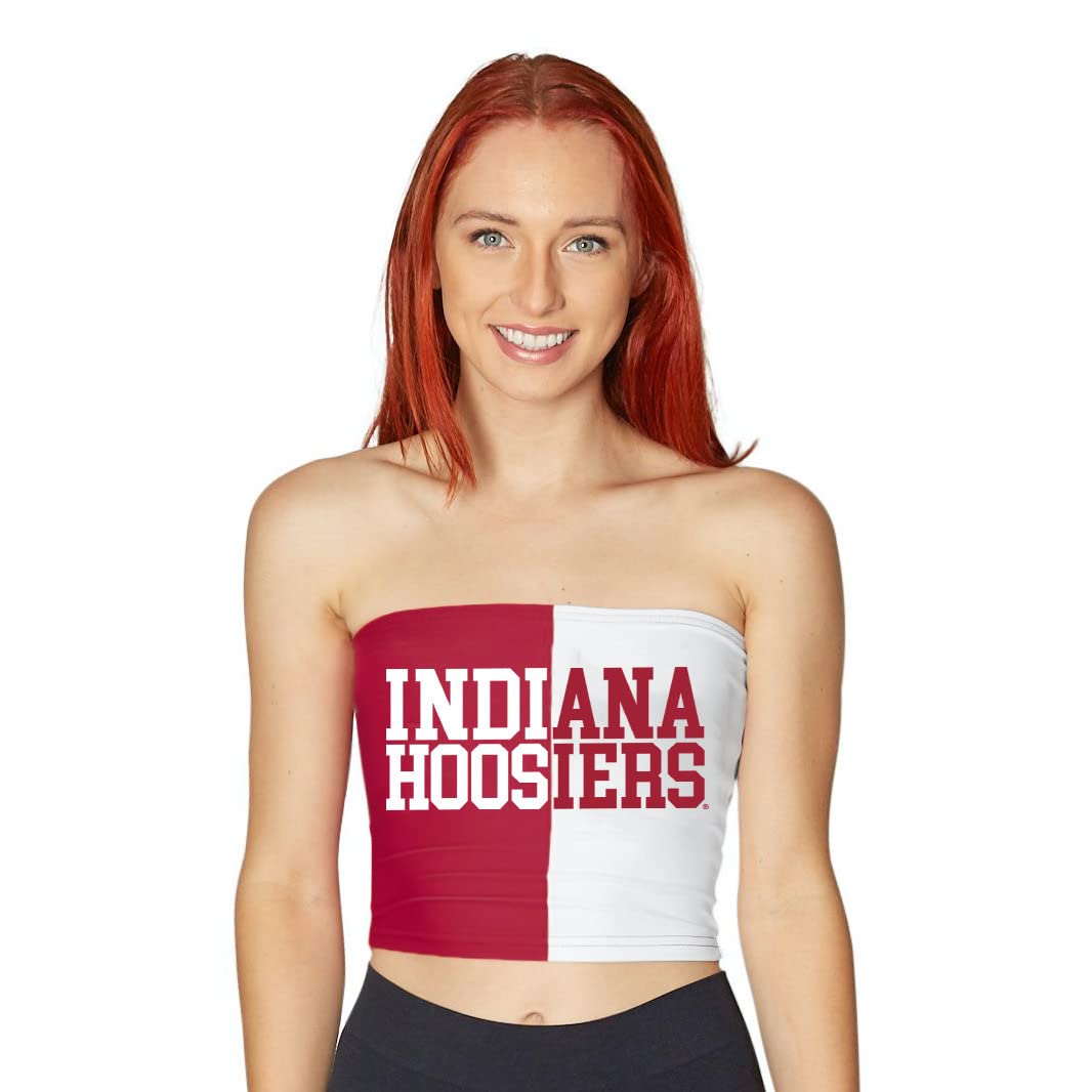 Lojobands Women's Tailgate Outfit College Two Tone Color Block Tube Top Made in USA One Size Fits Most