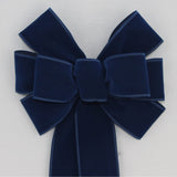 Ivory Brushed Velvet Gold Lame Backed Wire Edge Christmas Bow - Handcrafted in USA (8 inch bow)