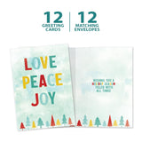 Tree-Free Greetings - Happy Holidays Greeting Cards - Artful Designs - 12 Cards + Matching Envelopes - Made in USA - 100% Recycled Paper - 5"x7" - Kringle Tree Farm (HP60629)