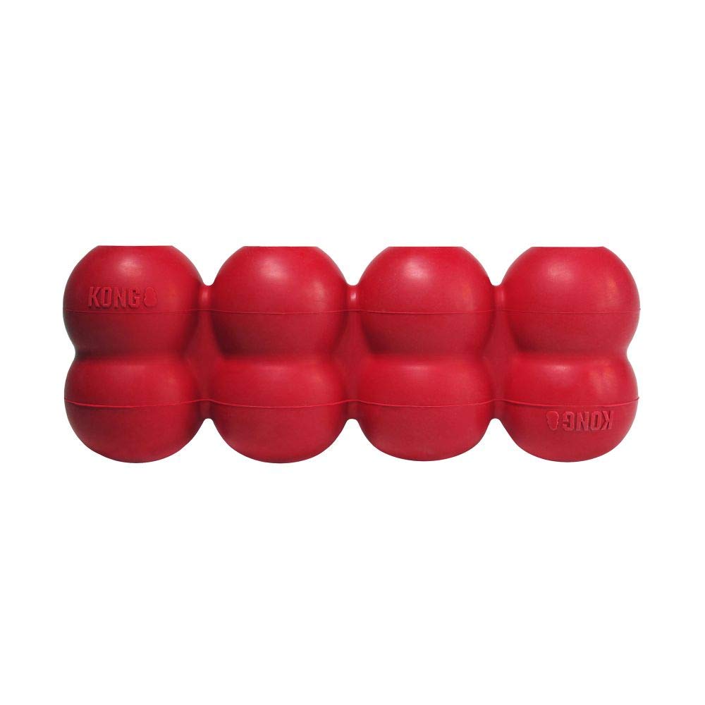 KONG Goodie Ribbon - Stuffable Natural Rubber Dog Toy - with Four Fillable Goodie Grippers for Enrichment Play - Bone-Shaped Chew Toy - for Small Dogs