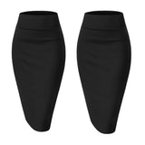 Sweet Hearts Women’s Basic Stretch Pencil Skirt- Regular & Plus Size- Below Knee Office Midi Bodycon Nylon Skirt Made in USA