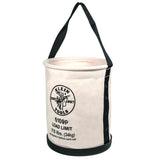 Klein Tools 5109 Canvas Bucket, Wide-Opening Straight-Wall Tool Bucket is Made of No. 6 Canvas with Black Molded Bottom, 75-Pound Load Rated