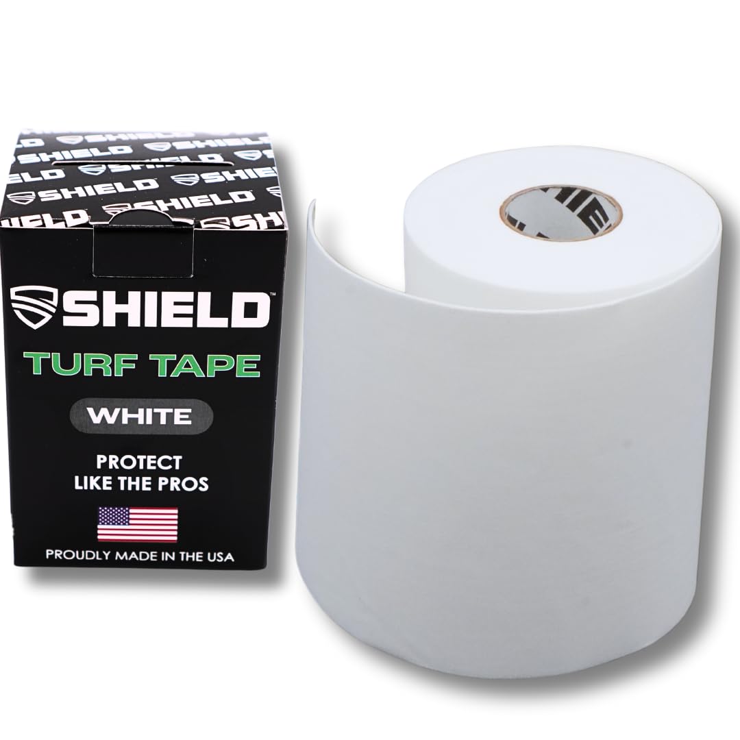 SHIELD Turf Tape Youth | Turf Tape Football Youth - Waterproof, USA Made, 5 Yards, Extra Arm Protection, 4-Way Stretch Flexibility, White