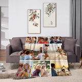 Ships Next Day,Custom Blanket with Picture Made in USA,Personalized Photo Blanket for Family Anniversary Christmas Birthday Halloween Valentines