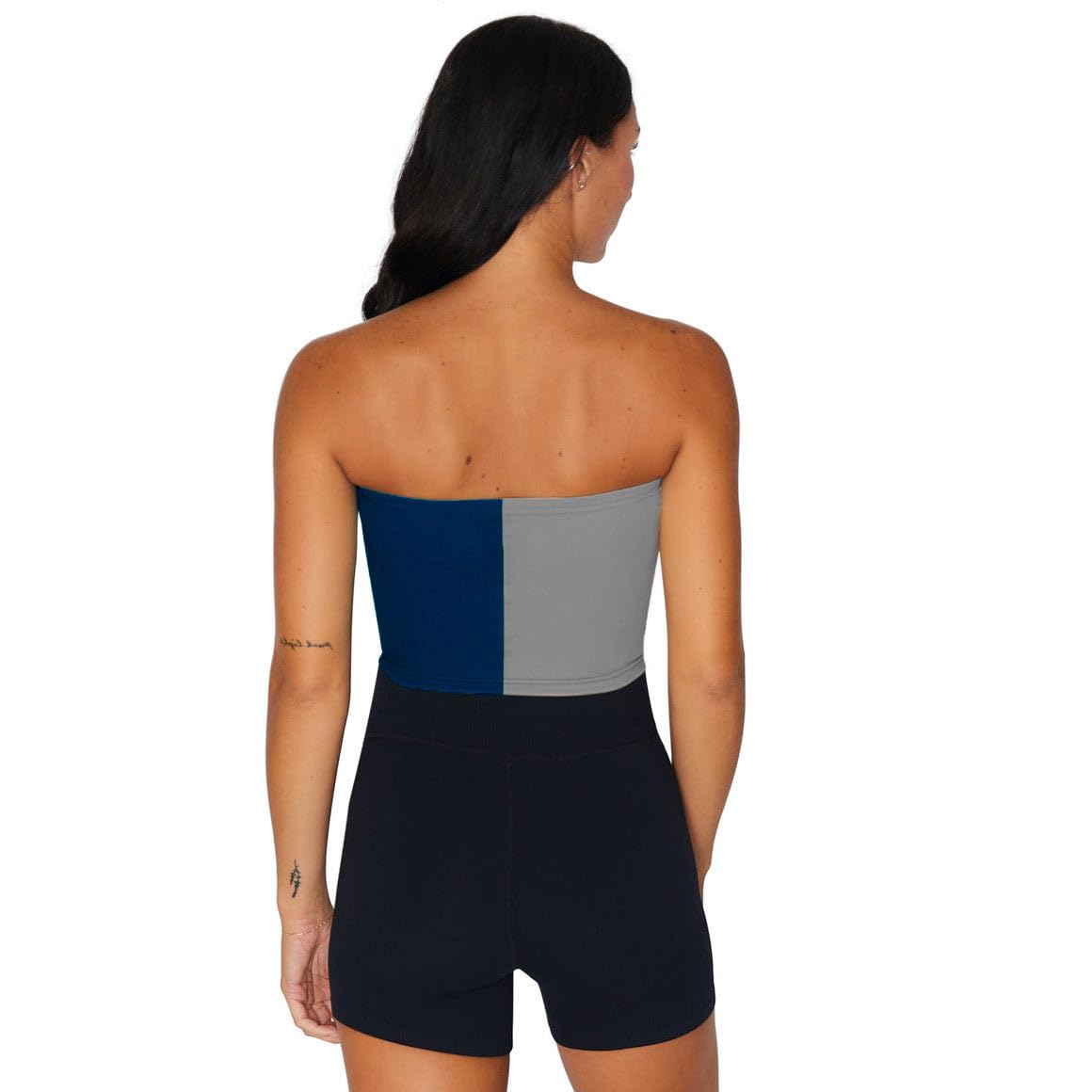 Lojobands Women's Tailgate Outfit College Two Tone Color Block Tube Top Made in USA One Size Fits Most
