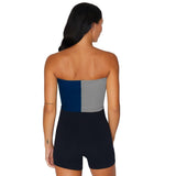 Lojobands Women's Tailgate Outfit College Two Tone Color Block Tube Top Made in USA One Size Fits Most