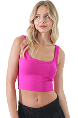 NIKIBIKI Women Seamless Chevron Ribbed Crop Top, Made in U.S.A, One Size