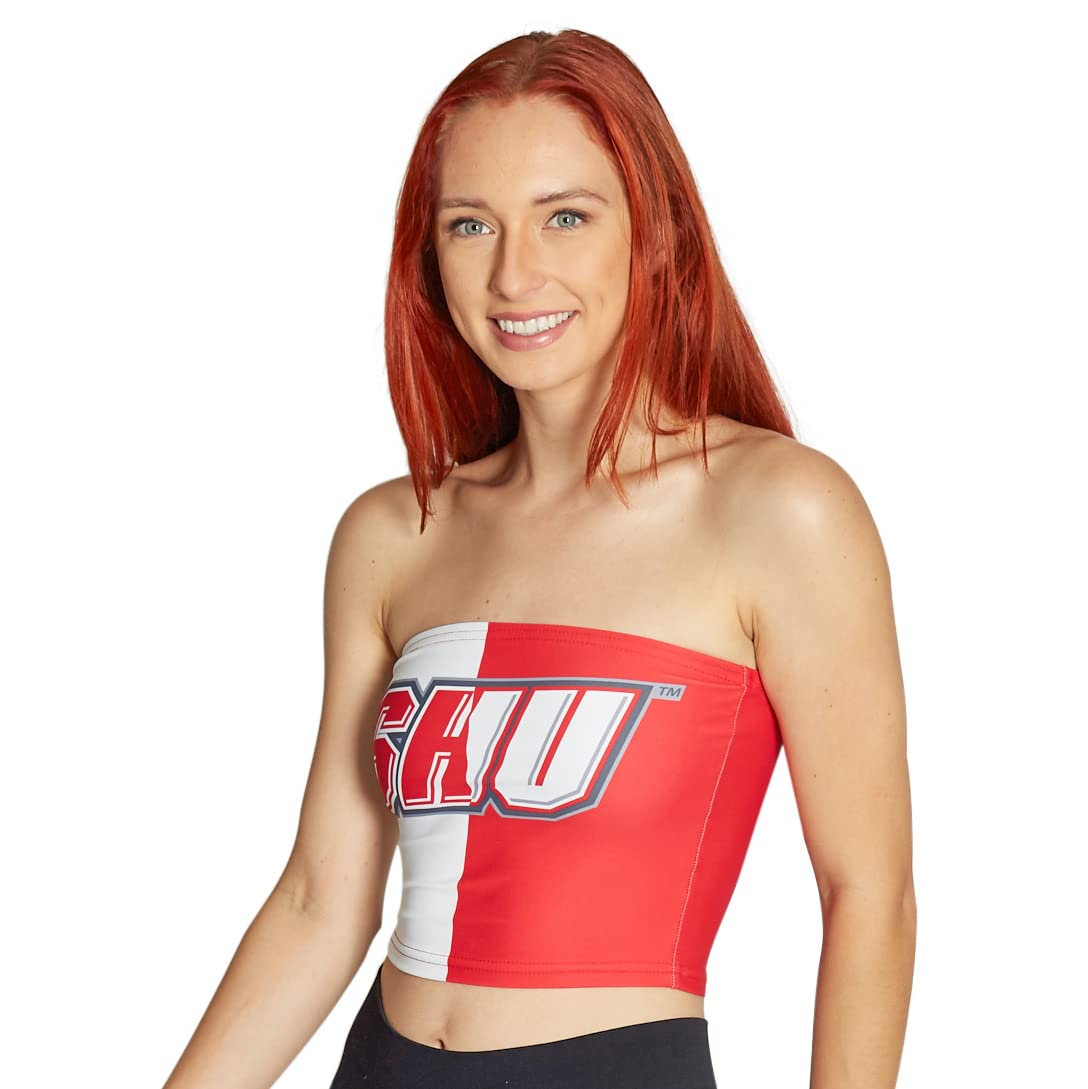 Lojobands Women's Tailgate Outfit College Two Tone Color Block Tube Top Made in USA One Size Fits Most