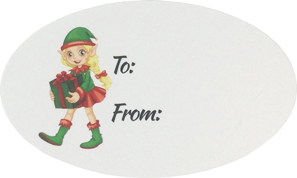 Elf Presents Gifts Tags Christmas Holiday to from Labels 1 1/2 x 2 1/2 Inch 100 Total Stickers