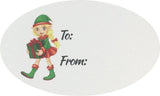 Elf Presents Gifts Tags Christmas Holiday to from Labels 1 1/2 x 2 1/2 Inch 100 Total Stickers